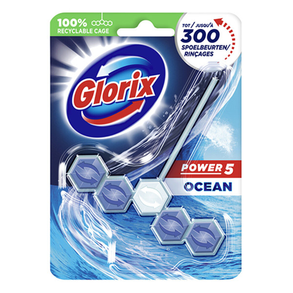 Glorix Toalettblock Power 5 Ocean | 55g  SGL00042 - 1