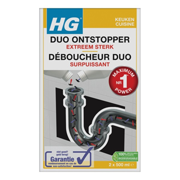 HG Köksavloppsrensare duo | HG | 2 x 500ml  SHG00048 - 1