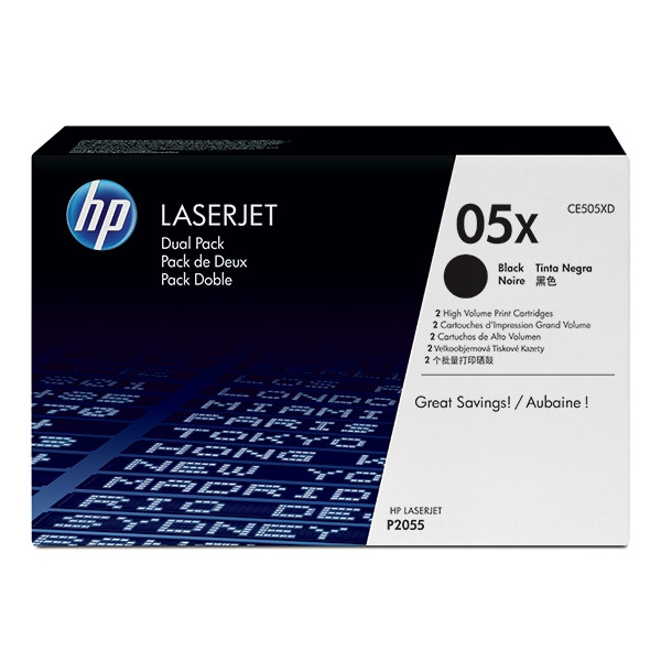 HP 05XD (CE505XD) svart toner 2-pack (original) CE505XD 054074 - 1