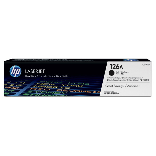 HP 126A (CE310AD) svart toner 2-pack (original) CE310AD 054092 - 1