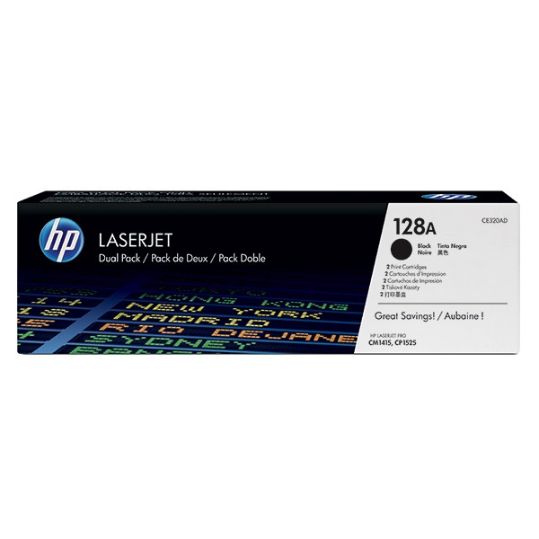 HP 128A (CE320AD) svart toner 2-pack (original) CE320AD 054124 - 1