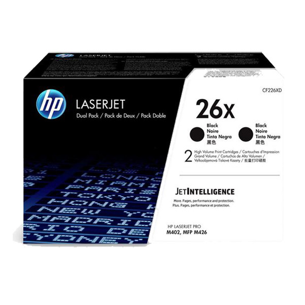 HP 26X (CF226XD) svart toner 2-pack (original) CF226XD 054270 - 1