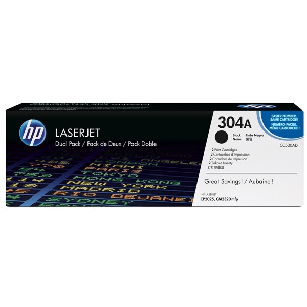 HP 304A (CC530AD) svart toner 2-pack (original) CC530AD 039860 - 1