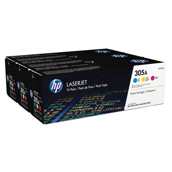 HP 305A (CF370AM) C/M/Y toner 3-pack (original) CF370AM 054766 - 1