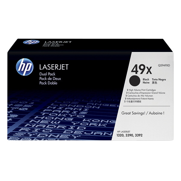 HP 49XD (Q5949XD) svart toner 2-pack (original) Q5949XD 054076 - 1