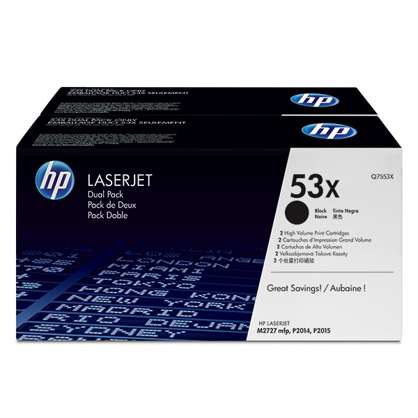 HP 53XD (Q7553XD) svart toner 2-pack (original) Q7553XD 054078 - 1