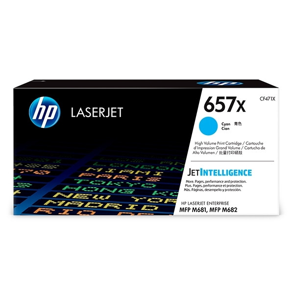 HP 657X (CF471X) cyan toner hög kapacitet (original) CF471X 055176 - 1