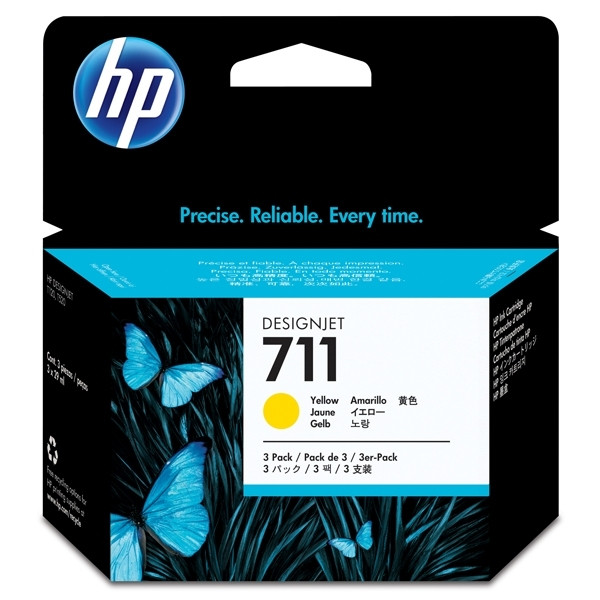 HP 711 (CZ136A) gul bläckpatron 3-pack (original) CZ136A 044208 - 1