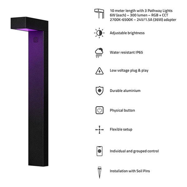 Hombli Outdoor Smart Pathway Light | svart | 1st HB089 LHO00057 - 3