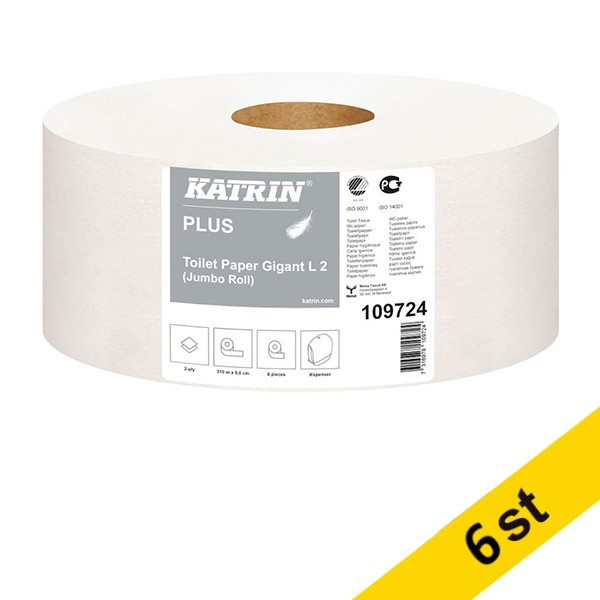 Katrin Toalettpapper Plus Gigant Toilet M2 | 6st rullar  360248 - 1