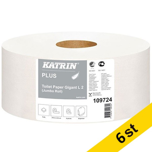 Katrin Toalettpapper Plus Gigant Toilet M2 | 6st rullar  360248 - 1