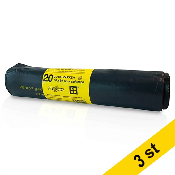 Sopsäck 60L svart | 20st x3