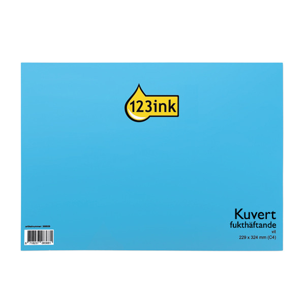 Kuvert C4 vit | sidoöppning | 123ink | fukthäftade | 10st 123-203080-10 203080-10C 209070 300939 - 1