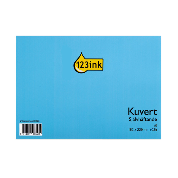 Kuvert C5 vit självhäftande | sidoöppning | 123ink 10st 123-303560-10 300933 - 1