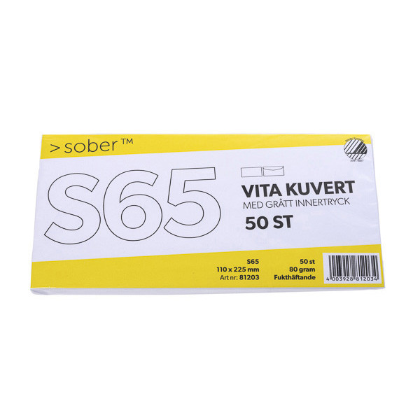 Kuvert S65 vit fukthäftade | toppöppning | Mayer 50st⭐ 81203 360020 - 1