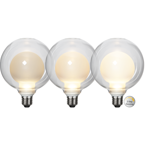 LED lampa E27 | G125 | 3.5W | 3-stegs dimbar 366-35 361883 - 1