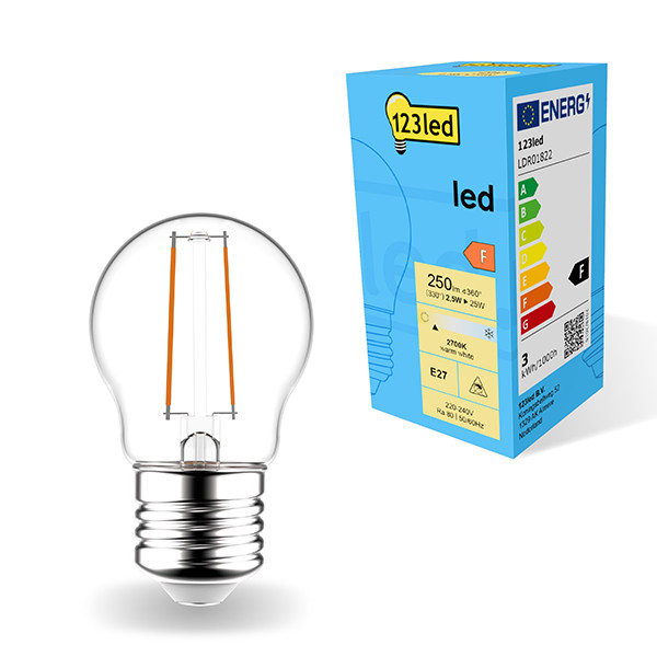 LED lampa E27 | G45 | klar | 2.5W [123ink]  LDR01822 - 1