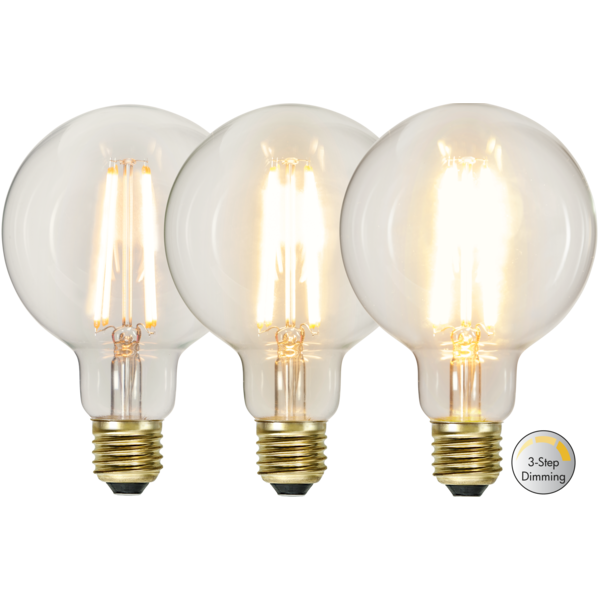 LED lampa E27 | G95 | soft glow | 6.5W | 3-stegs dimbar 354-86-1 361866 - 1