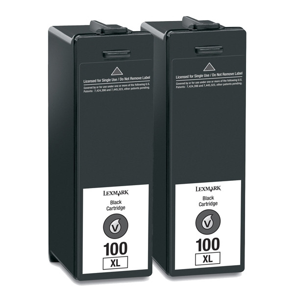 Lexmark nr. 100XL (14N0848) 2-pack svart (original) 14N0848 040434 - 1