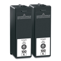 Lexmark nr. 100XL (14N0848) 2-pack svart (original) 14N0848 040434