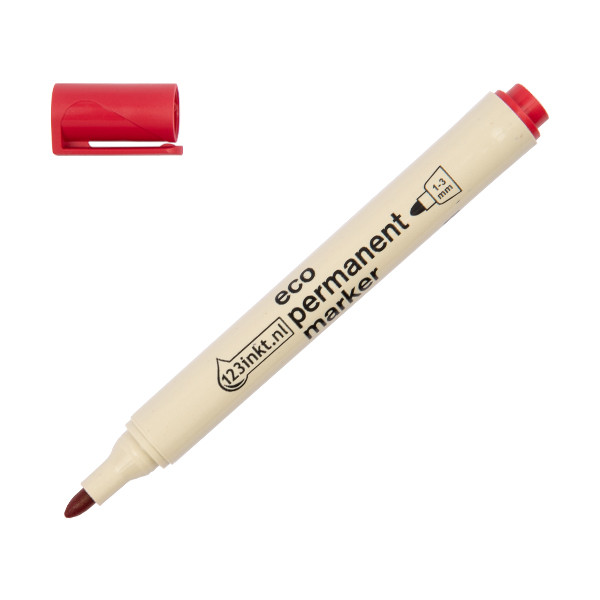 Märkpenna permanent 1 - 3mm | 123ink | röd | återvunnet plast 4-21002C 390595 - 1