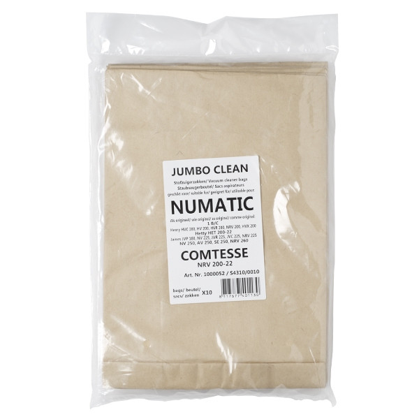 Numatic NVM 1CH | dammsugarpåsar | 10 påsar (varumärket 123ink)  SNU00001 - 1