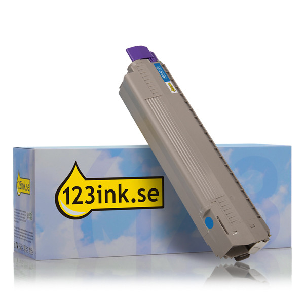 OKI 46443103 cyan toner hög kapacitet (varumärket 123ink) 46443103C 036187 - 1