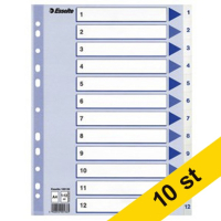 Pärmregister A4 | 1-12 | Esselte Non-Stop | polypropen 10st  360560