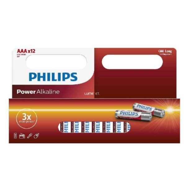 Philips ⭐Philips Power Alkaline LR03 Micro AAA batteri 12-pack LR03P12W/10 098303 - 1