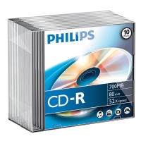Philips CD-R | 52X | 700MB | Jewel Case | 10-pack CR7D5NS10/00 098000