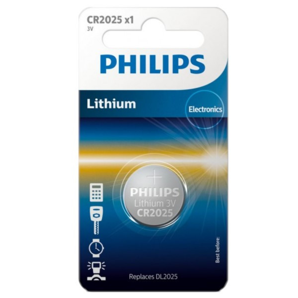 Philips CR2025 Lithium knappcellsbatteri CR2025/01B 098316 - 1