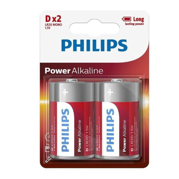 Philips Power Alkaline D/LR20 batteri 2-pack LR20P2B/10 098305 - 1