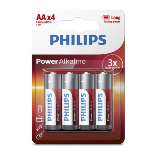 Philips Power Alkaline MN1500 AA/LR6 batteri | 4-pack LR6P4B/10 098300 - 1