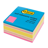 Post-it lappar 76mm x 76mm | 123ink | neon | 400 ark 2028NPC 300812