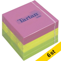 Post-it lappar Tartan 76mm x 76mm | 3M | neon | 100 ark x6  360486