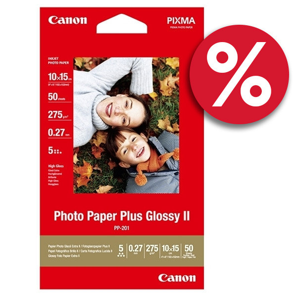 Q-Connect 10x15cm 265g Canon PP-201 fotopapper | Plus Glossy II | 50 ark $$  500500 - 1