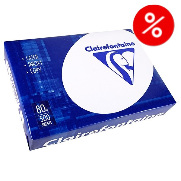 Q-Connect Clairalfa 4-håls perforerat papperspaket | 500 ark | Clairefontaine $$  500573 - 1