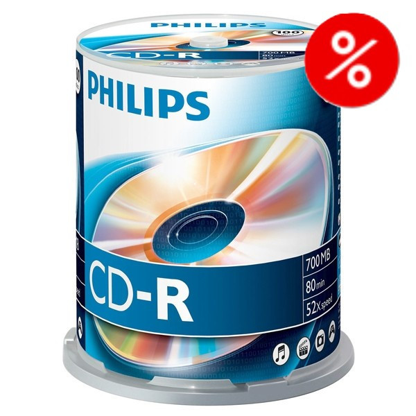 Q-Connect Philips CD-R | 52X | 700MB | Spindle | 100-pack $$  500538 - 1