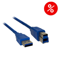 Q-Connect USB-B skrivarkabel (USB 3.0) | 5m | blå $  500579