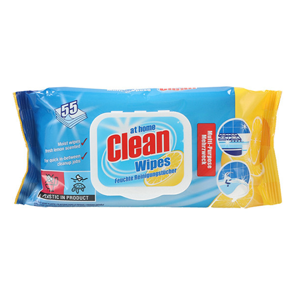 Rengöringsservetter Clean Multi-Cleaning citron | At Home | 55st  SAT00046 - 1