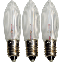 Reservlampa E10 | 24V | klar | dimbar | 3-pack 303-55 362003