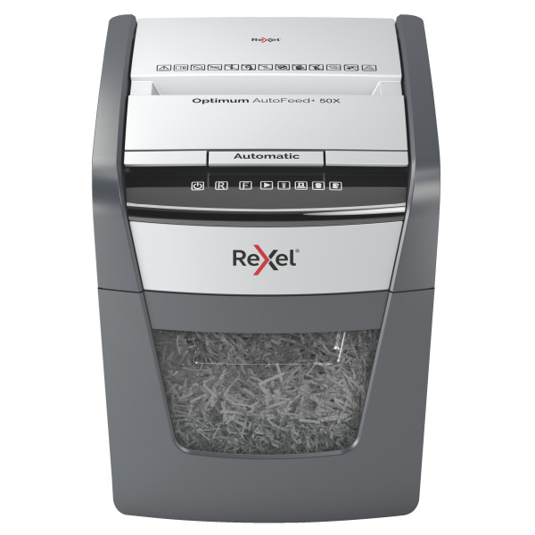 Rexel Dokumentförstörare P4 | Rexel Optimum Autofeed+ 50X [7.7Kg] 2020050XEU 208222 - 1