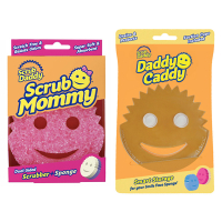 Scrub Daddy Scrub Mommy + Daddy Caddy Hållare för Scrub Daddy svampar | rosa  SSC01068