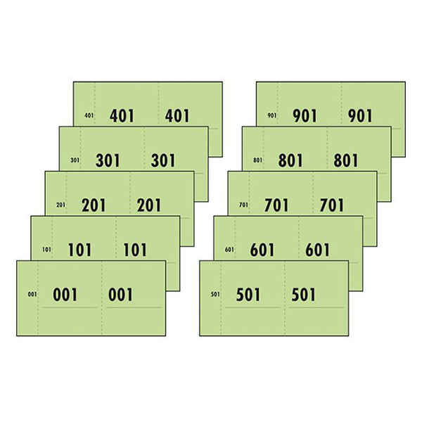 Sigel Biljettblock 1-1000 | grön | Sigel Expres | 10 block 76153 208550 - 2