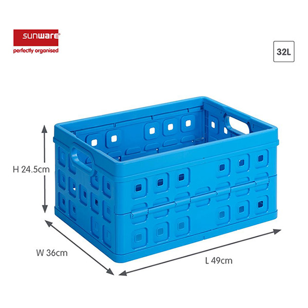 Sunware Hopfällbar låda 49x36x24,5cm | 32L | blå 57000011 216545 - 2