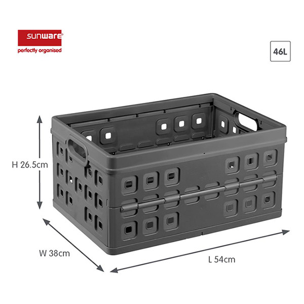 Sunware Hopfällbar låda 53x37x26,5cm | 46L | antracit 57300636 216554 - 2