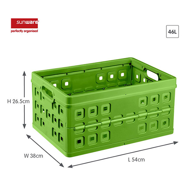 Sunware Hopfällbar låda 53x37x26,5cm | 46L | grön 57300661 216555 - 2