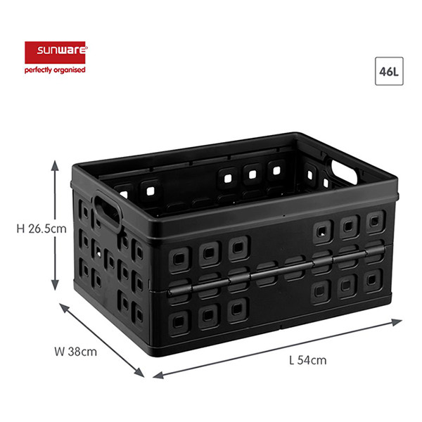 Sunware Hopfällbar låda 53x37x26,5cm | 46L | svart 57300612 216553 - 2