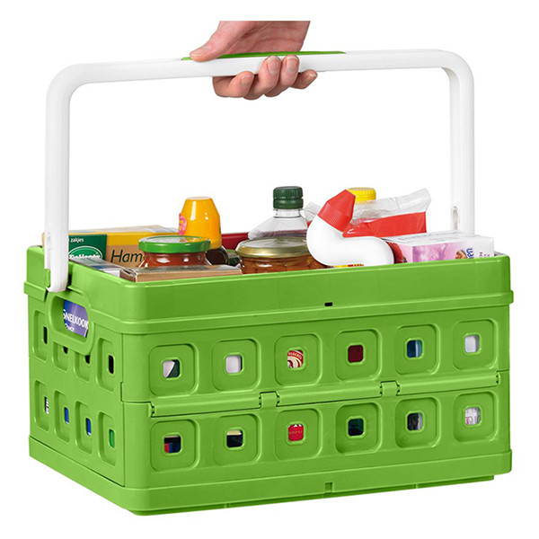 Sunware Hopfällbar låda med handtag 36x31x21,3cm | 24L | grön/vit 57500606 216556 - 4