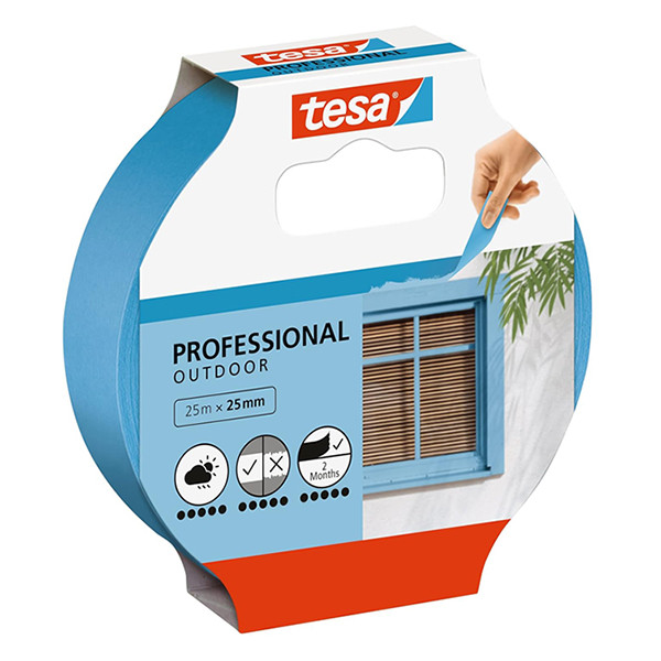Tesa Maskeringstejp 25mm x 25m | Tesa Professional Outdoor | blå 56250-00000-03 203379 - 1
